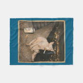Minimaal rokende Sphynx kat meme grappig Fleece Deken (Voorkant (Horizontaal))
