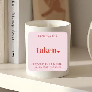 Minimaal Romantisch Hart Genomen Vierkante Sticker