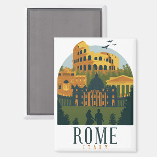 Minimaal Rome Colosseum Vintage Travel Magneet