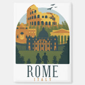 Minimaal Rome Colosseum Vintage Travel Magneet (Voorkant)