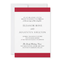 Minimaal rood en zwart Elegant modern huwelijk