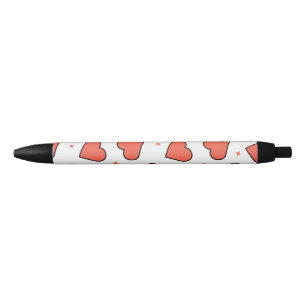 Minimaal rood hartpatroon zwarte inkt pen