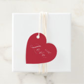Minimaal rood met liefdeshart bedankjes labels (In situ)