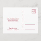 Minimaal rood ooit na Pas getrouwd Dank u Feestdagenkaart (Achterkant)