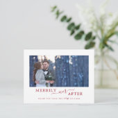 Minimaal rood ooit na Pas getrouwd Dank u Feestdagenkaart (Staand voorkant)