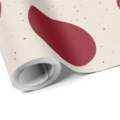 Minimaal rood stippenpatroon cadeaupapier (Rol Hoek)