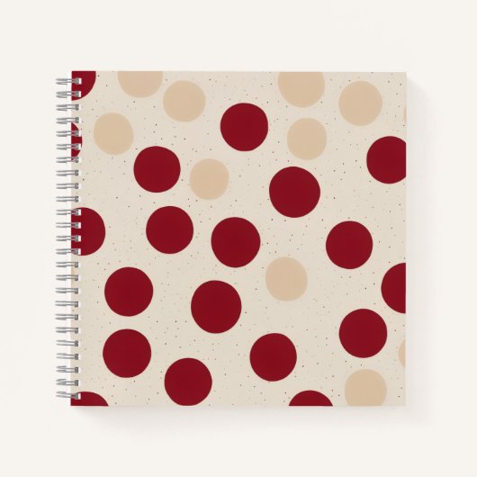 Minimaal rood stippenpatroon notitieboek (Voorkant)