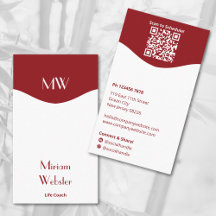 Minimaal Rood Wit Initialen Portret Persoonlijk