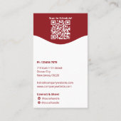 Minimaal Rood Wit Initialen Portret Persoonlijk Visitekaartje (Achterkant)