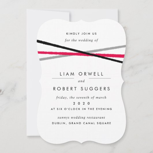 Minimaal rood zwart grijs kaart (Achterkant)