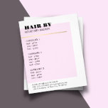 Minimaal Roos Faux Gold Line Haarstylist Menu<br><div class="desc">Elegant ontwerp voor sjabloon van de menubrochure voor professionals op het gebied van schoonheid en haar. Eenvoudig elegant ontwerp met faux gouden lijn en roos/witte achtergrond. Schone elegante vormgeving. Neem contact met ons op als je hulp nodig hebt om dit product aan te passen.</div>