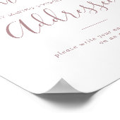Minimaal Roos Gold Baby shower Adres en envelop Poster (Hoek)