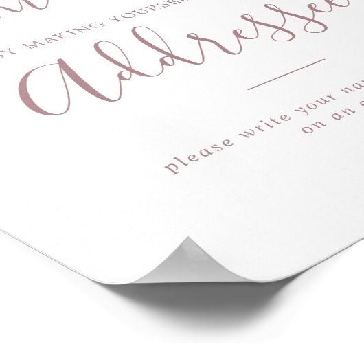 Minimaal Roos Gold Baby shower Adres en envelop Poster (Hoek)