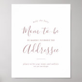 Minimaal Roos Gold Baby shower Adres en envelop Poster (Voorkant)