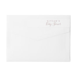 Minimaal Roos Gold Baby shower Wrap rond label