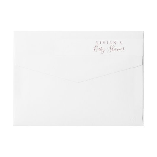 Minimaal Roos Gold Baby shower Wrap rond label (Achterkant)