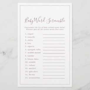 Minimaal Roos Gold Baby Word Scramble Game