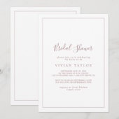 Minimaal Roos Gold Calligraphy Vrijgezellenfeest Kaart (Voorkant / Achterkant)