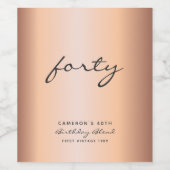 Minimaal Roos Gold en zwarte leeftijd Wijn Etiket (Enkel label)