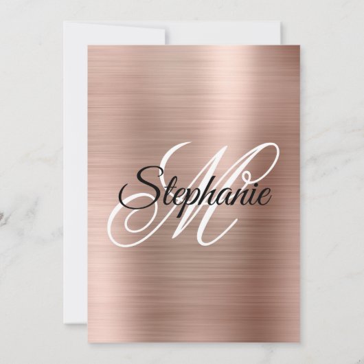 Minimaal Roos Gold Foil Birthday Kaart (Achterkant)