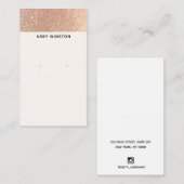 Minimaal Roos Gold Glitter Earning Display Visitekaartje (Voorkant / Achterkant)