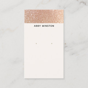 Minimaal Roos Gold Glitter Earning Display Visitekaartje