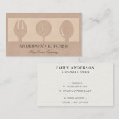 MINIMAAL ROOS GOLD GLITTER SKIMMER SPOON FORK CHEF VISITEKAARTJE (Voorkant / Achterkant)