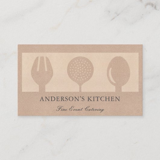 MINIMAAL ROOS GOLD GLITTER SKIMMER SPOON FORK CHEF VISITEKAARTJE (Voorkant)