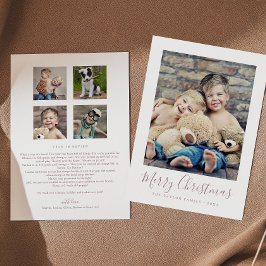 Minimaal Roos Gold kerstjaar in Review Feestdagenkaart