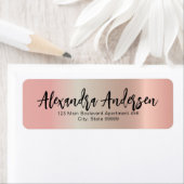 Minimaal Roos Gold Metallic Trendy Script Label (Insitu)