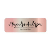 Minimaal Roos Gold Metallic Trendy Script Label (Voorkant)