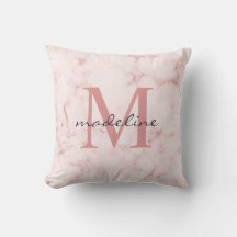 Minimaal Roos Gold Pink Marble Monogram