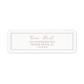 Minimaal Roos Gold Return-adreslabel Etiket (Voorkant)