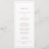 Minimaal Roos Gold Typografie Wedding Dinner Menu (Voorkant)