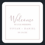 Minimaal Roos Gold Wedding Welkomstplein Sticker<br><div class="desc">Deze minimale roos gouden stickers zijn perfect voor een eenvoudige bruiloft. Het moderne romantische ontwerp kenmerkt klassiek roos goud en witte typografie in combinatie met een rustige, maar elegante kalligrafie met stijl met handschrift. in elke kleur. Houd het ontwerp eenvoudig en elegant, zoals het is, of personaliseer het door uw...</div>