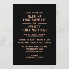 Minimaal Roos Goud Modern Eenvoudige Huwelijksuitn Kaart