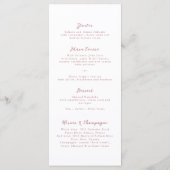 Minimaal Roos Roze Cherry Blossom Monogram Crest Menu (Achterkant)