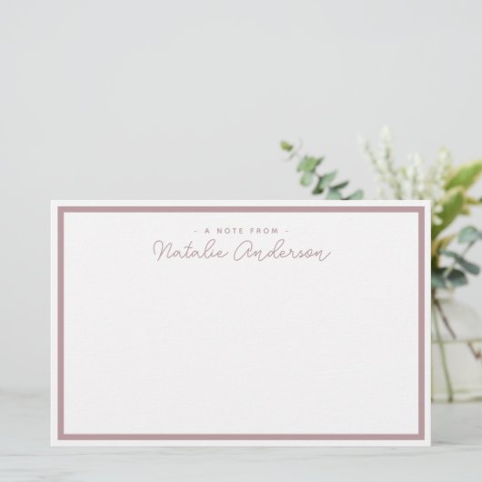 Minimaal Roos voor Casual script voor Typografie Briefpapier (Staand voorkant)