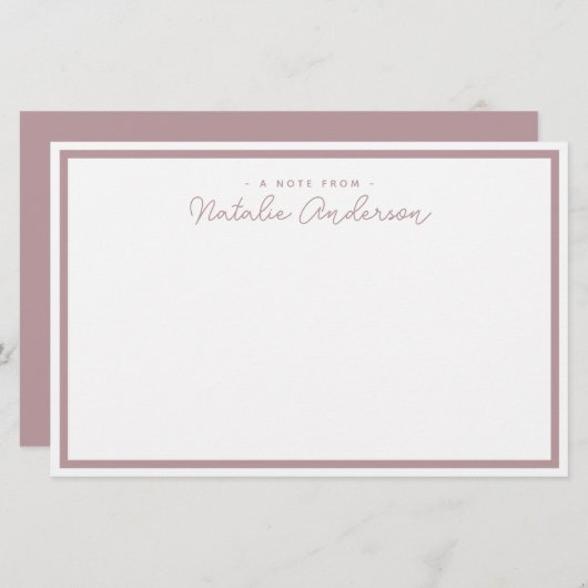 Minimaal Roos voor Casual script voor Typografie Briefpapier (Voorkant / Achterkant)