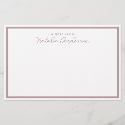 Minimaal Roos voor Casual script voor Typografie Briefpapier (Voorkant)