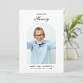 Minimaal rouwprogramma Elegante fotoherdenking Programmakaart (Staand voorkant)