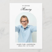 Minimaal rouwprogramma Elegante fotoherdenking Programmakaart (Voorkant)