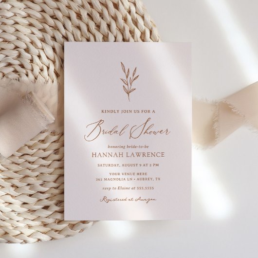 Minimaal roze Boho Vrijgezellenfeest Kaart