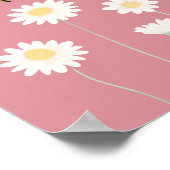 Minimaal Roze Daisy Baby Shower Welkom Bord Poster (Hoek)