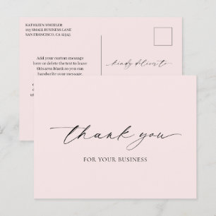 Minimaal Roze Elegant Modern Dank Je Briefkaart