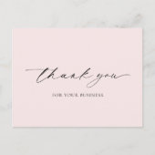 Minimaal Roze Elegante Moderne Dankjewel Briefkaart (Voorkant)