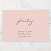 Minimaal roze en goudleeftijd op zaterdag likeurfles etiket (Enkel label)