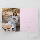 Minimaal Roze Foto Collage Aangepaste Moederdag Kaart (Binnen)
