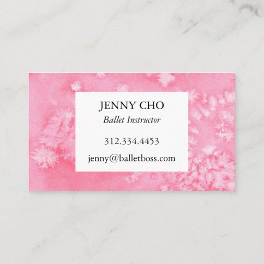 Minimaal roze getextureerd visitekaartje (Achterkant)