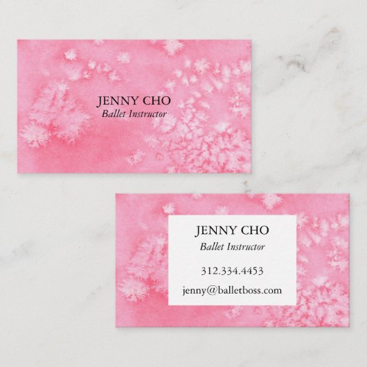 Minimaal roze getextureerd visitekaartje (Voorkant / Achterkant)